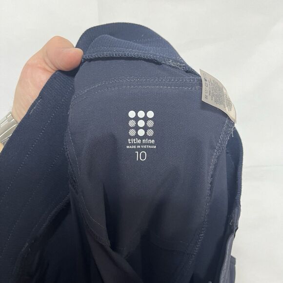 Title Nine Womens Navy Color Performance Stretch Crop Pants Size 10 - Picture 13 of 14